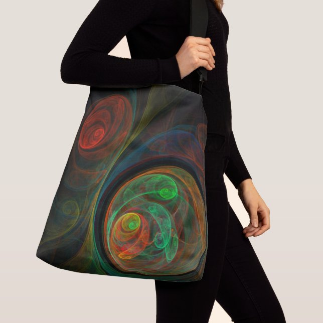 Rebirth Green Abstrakt Art Cross Body Tragetaschen Mit Langen Trägern (Von Nahem)