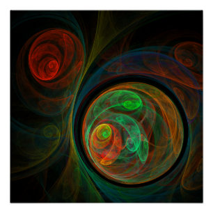 Rebirth Green Abstrakt Art Poster