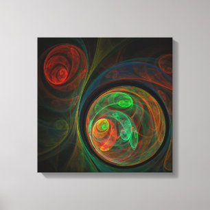 Rebirth Green Abstrakt Art Quad Canvas Print Leinwanddruck