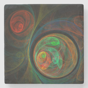 Rebirth Green Abstrakt Art Steinuntersetzer