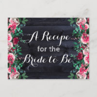 Rebkarte "Wein Blush & Navy Wood Burgundy Bride"