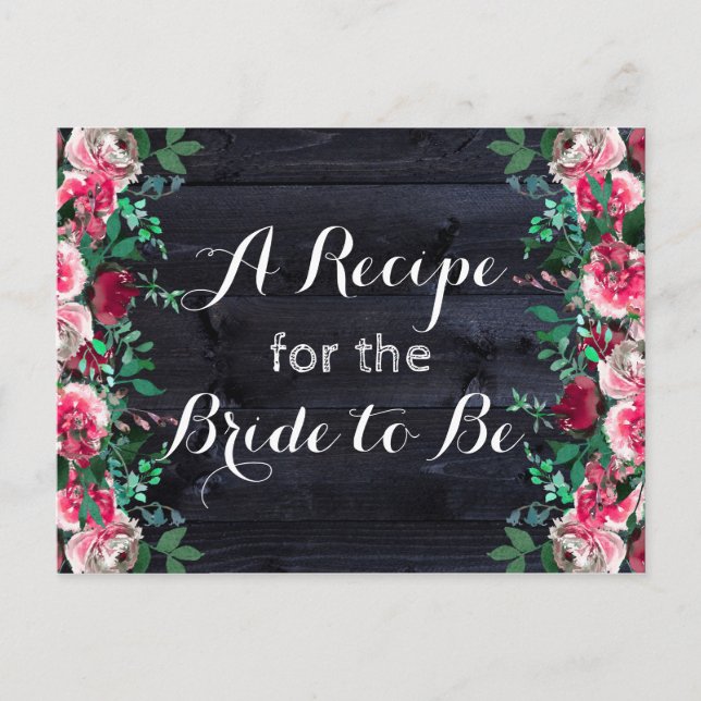 Rebkarte "Wein Blush & Navy Wood Burgundy Bride" Postkarte (Vorderseite)