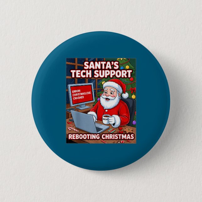 Rebooting Tech Santa s Support Tee Button (Vorderseite)