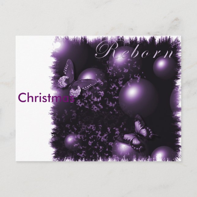 Reborn Butterfys Christliche Kunst Lila Postkarte (Vorderseite)