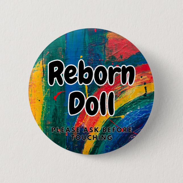 Reborn-Puppe Bitte vor Berührung fragen Button (Vorderseite)