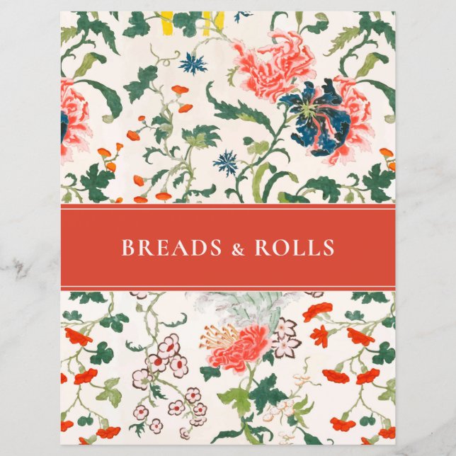 Rebsorte für Brot und Rollen | Stilvoll floral (Vorderseite)