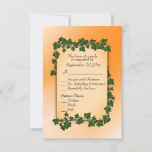 Rebsorten auf Orange Fall UAWG w Entree RSVP Karte