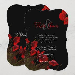 Rec et Black Poppies Faire-part de mariage gothiqu