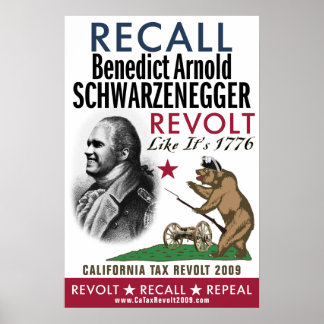 Recall Benedict Arnold - Revolte like 1776 Poster