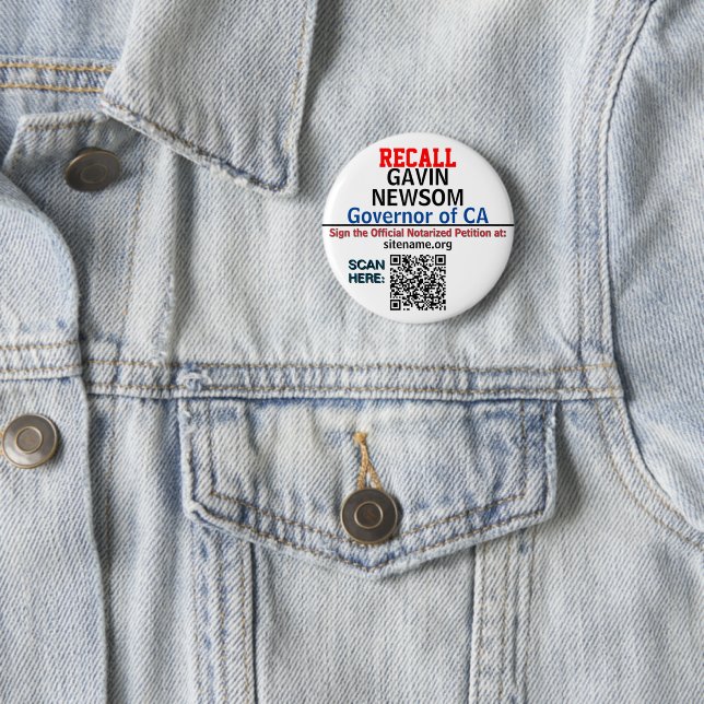 Recall CA Gov. Newsom oder jemand, der QR-CODE EIN Button (Beispiel)