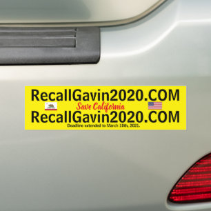 Recall Gavin Newsom 2020 Autoaufkleber