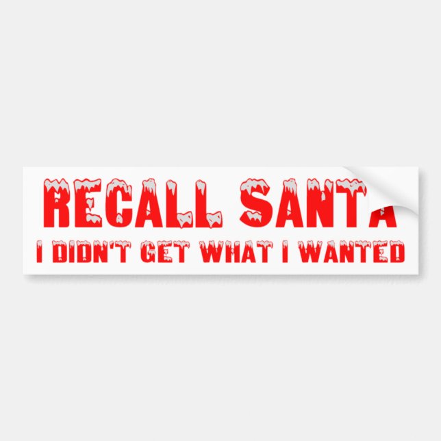 RECALL SANTA Autoaufkleber (Vorne)
