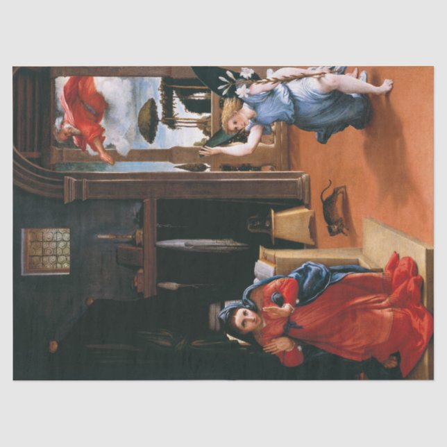 RECANATI ANNUNCIATION by Lorenzo Lotto Seidenpapier (Vorderseite)