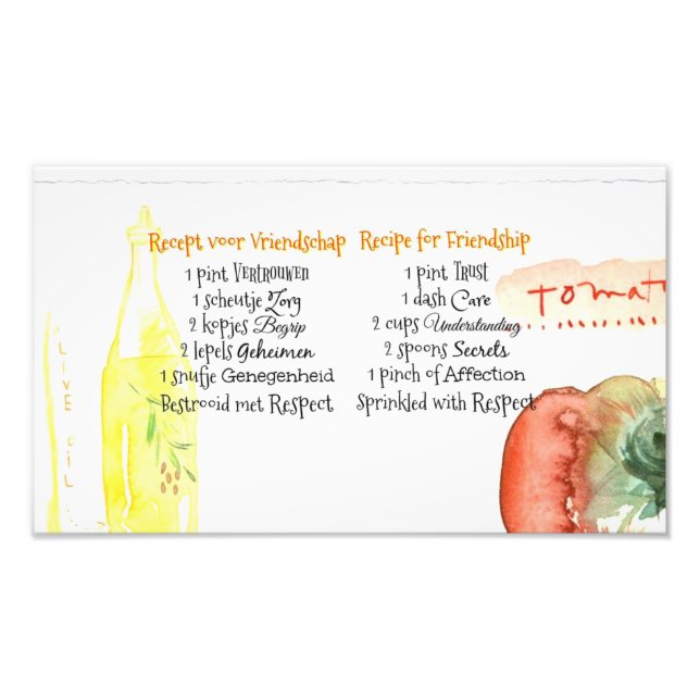 Recept voor Vriendschap Fotodruck (Vorne)