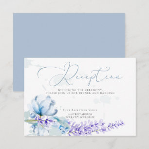RECEPTION   Aquarell-Lavendel -Staubblaue Floral Einladung