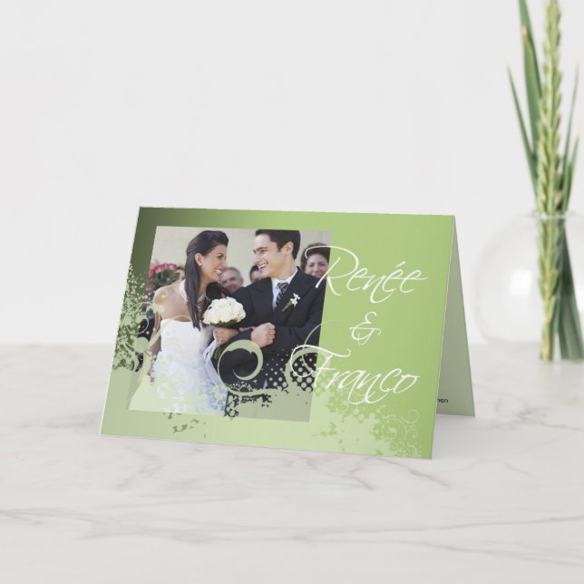 Réception de mariage floral Grungy Invitation phot (Devant)