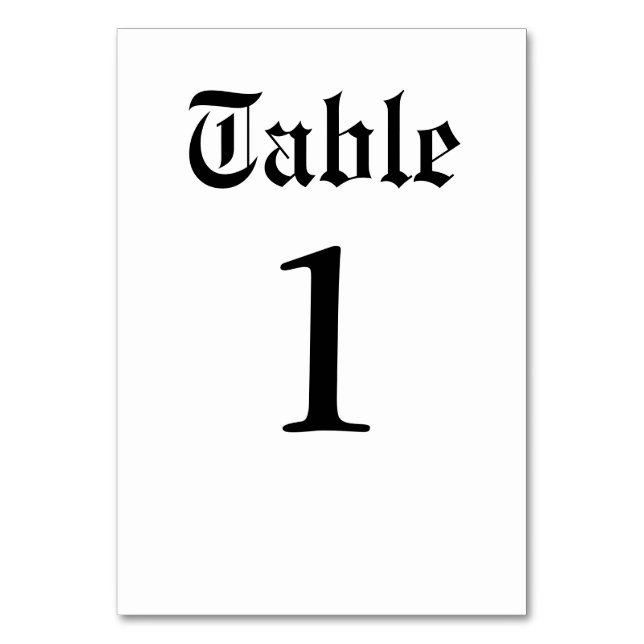 Réception de mariage gothique Numéro de table (Par défaut)