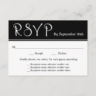 Réception de mariage RSVP 3 Choix de menu Réponse