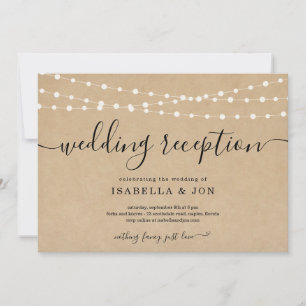 Réception De Mariage Rustique Seulement Invitation