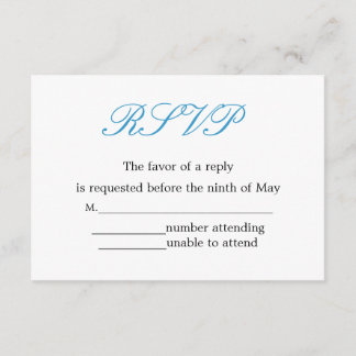 Réception de mariage simple et élégante RSVP