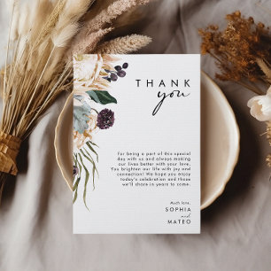 Réception Florale Blanche Carte de remerciements d