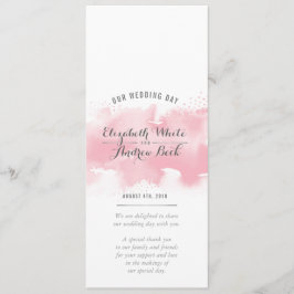 RÉCEPTION MARIAGE MENU aquarelle rose pâle gris ro