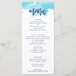 RÉCEPTION MARIAGE MENU élégant aqua aquarelle