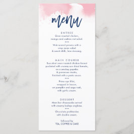 RÉCEPTION MARIAGE MENU mignon bleu marine rose aqu