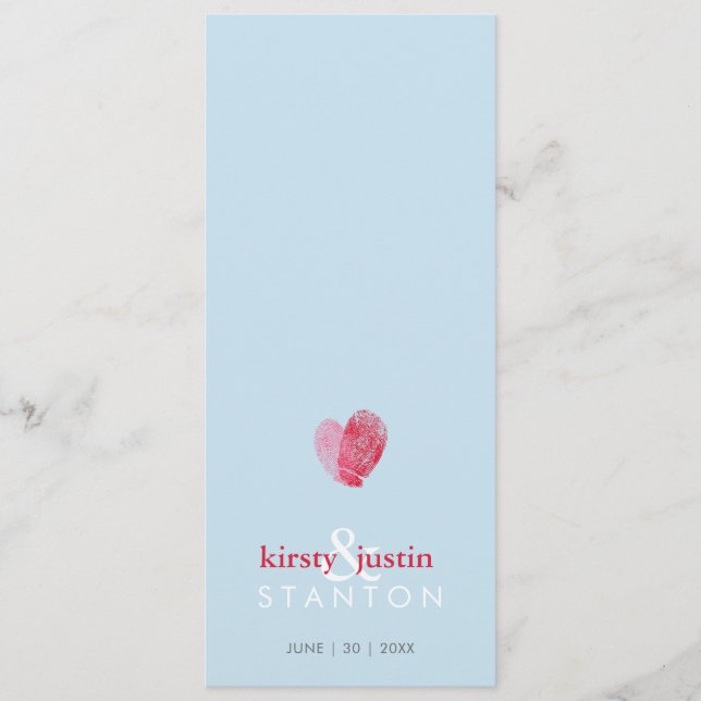 RÉCEPTION MENU DÎNER mignon empreinte digitale coe (Devant)