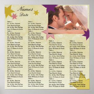Reception Seating Chart with your Photo Poster