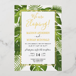 Réception Tropical Elopement Invitation Gold