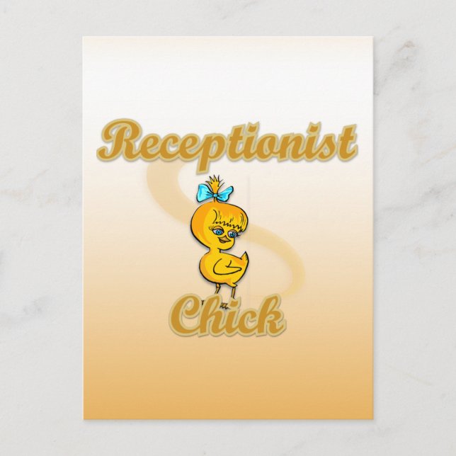 Receptionist Chick Postkarte (Vorderseite)