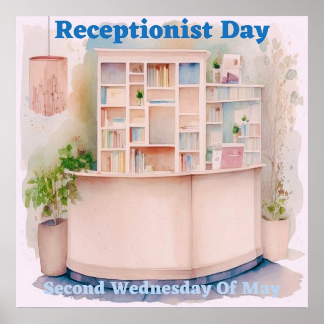 Receptionist Day May AI Art Poster (Vorne)