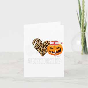 Receptionist Peace Liebe Pumpkin Fun Halloween Leo Karte