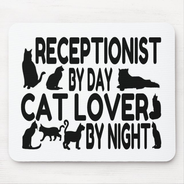 Receptionistin Cat Lover Mousepad (Vorne)