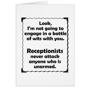 Réceptionniste de joute d'esprit