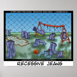Recessive Jeans Lustige Sammelbare Kunstleinwanddr Poster