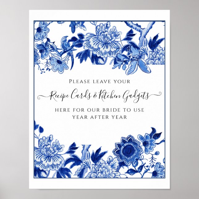 Recette Bleu Fête des mariées blanche 10x12 Poster (Devant)