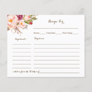 Recette Carte Fête des mariées rose florale