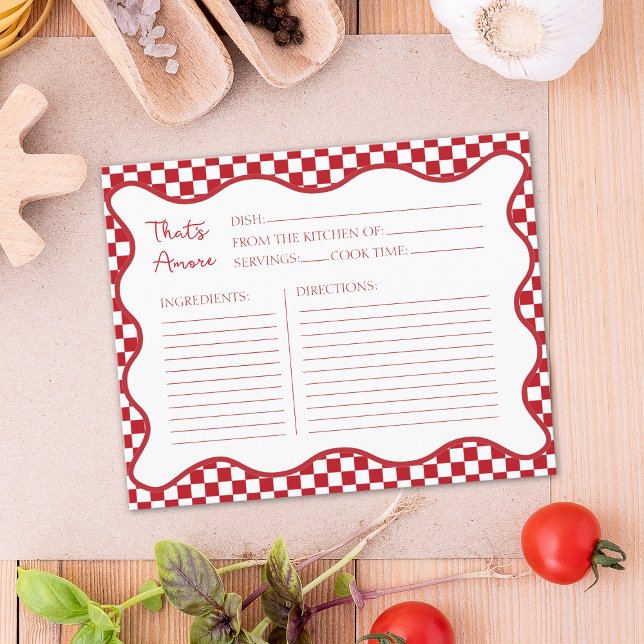 Recette Carte "That's Amore" Fête des mariées d'It (Share your favorite recipes with a touch of Italian charm—perfect for any cucina!)