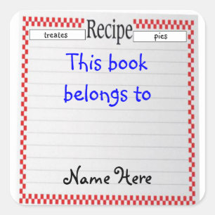 Recette Ce Livre Appartient À, Sticker Plaque De L