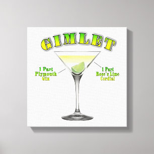 Recette de cocktail Gimlet Martini sur toile 12"x1