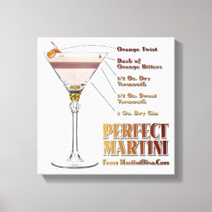 Recette de cocktail Martini parfait sur toile 12x1