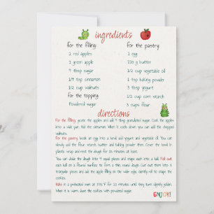 Recette de Noël Apple Cookies Carte de voeux