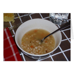 Recette de soupe au haricot sur une carte