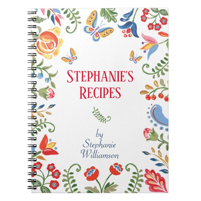 Recette personnalisée Carnet Fleur d'art folkloriq (Devant)