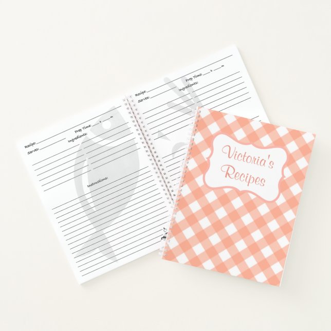 Recette personnalisée rose Carnet livre de cuisine (Intérieur)
