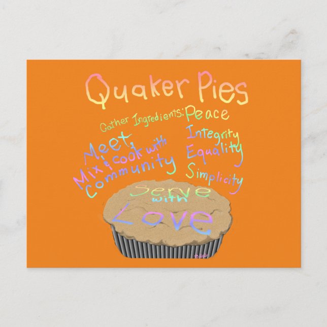 Recette pour carte postale Quaker Pies (Devant)