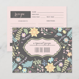 Recette pour la mariée. Carte Mariage florale mode