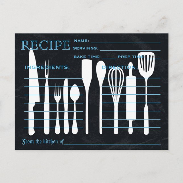 Recette Rétro Outils de cuisine de la carte (Devant)